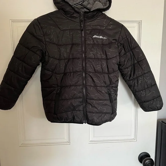 Eddie Bauer Kids BOYS DEER HARBOR REVERSIBLE HOODED JACKET - Picture 2 of 7